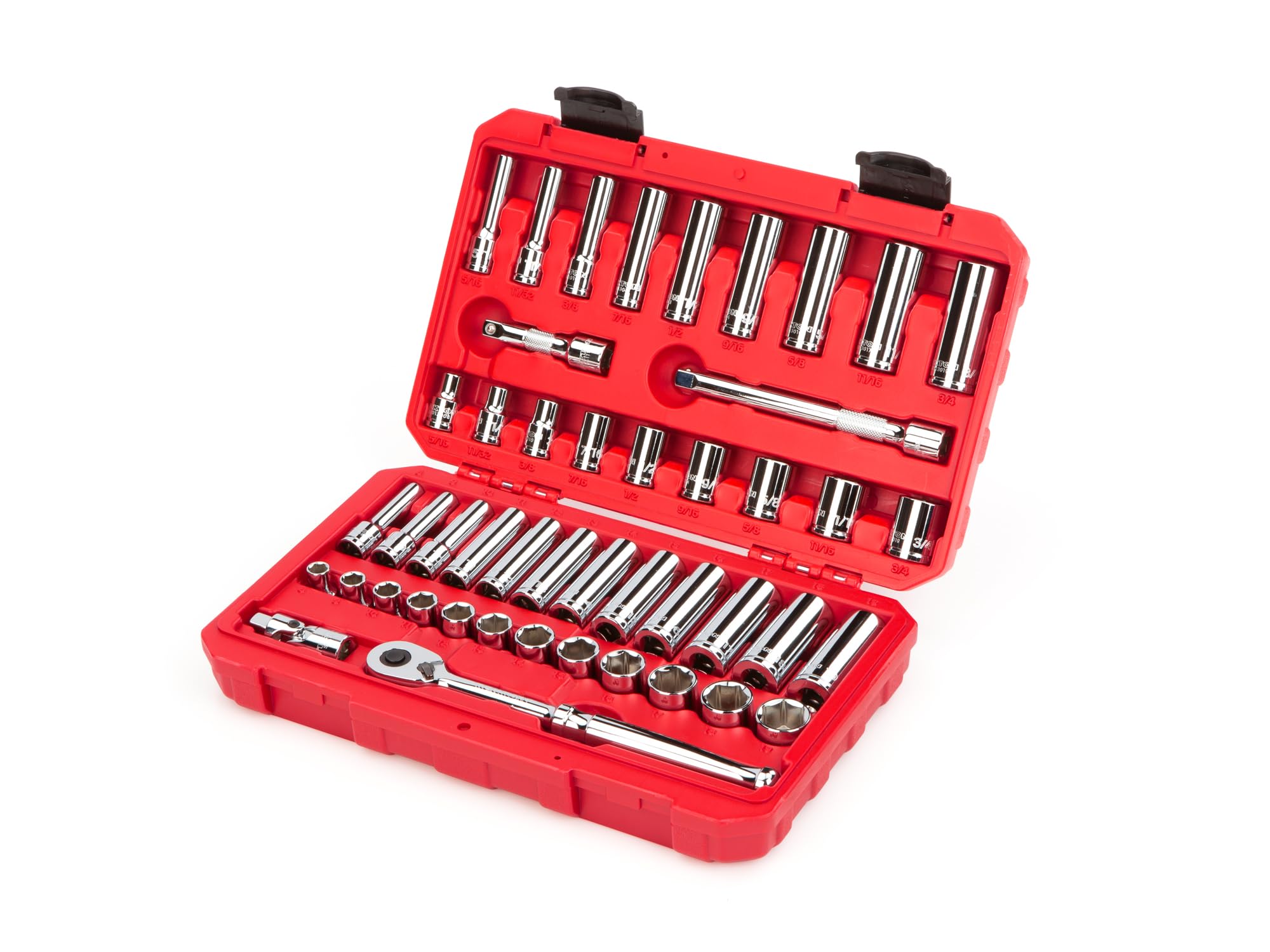 TEKTON Conjunto de soquete e catraca de 6 pontos, 46 peças (5/16-3